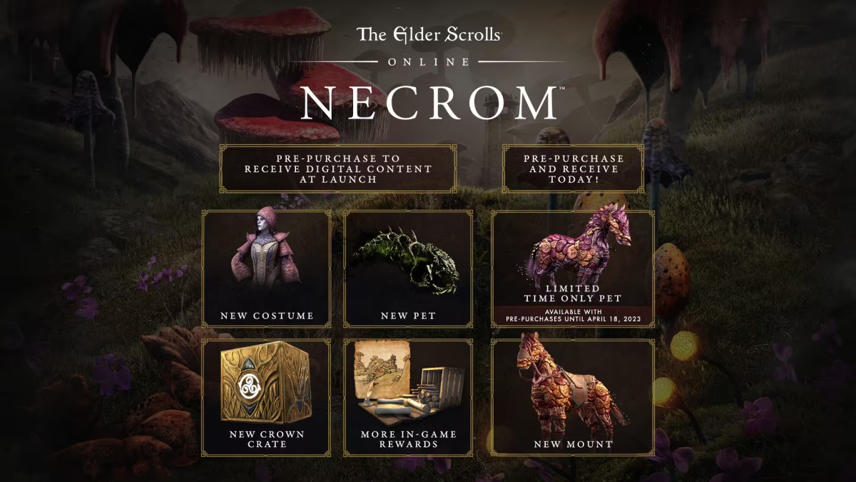 Here is a list of all of the preorder bonuses you can receive for preordering ESO / The Elder Scrolls Online: Necrom expansion.
