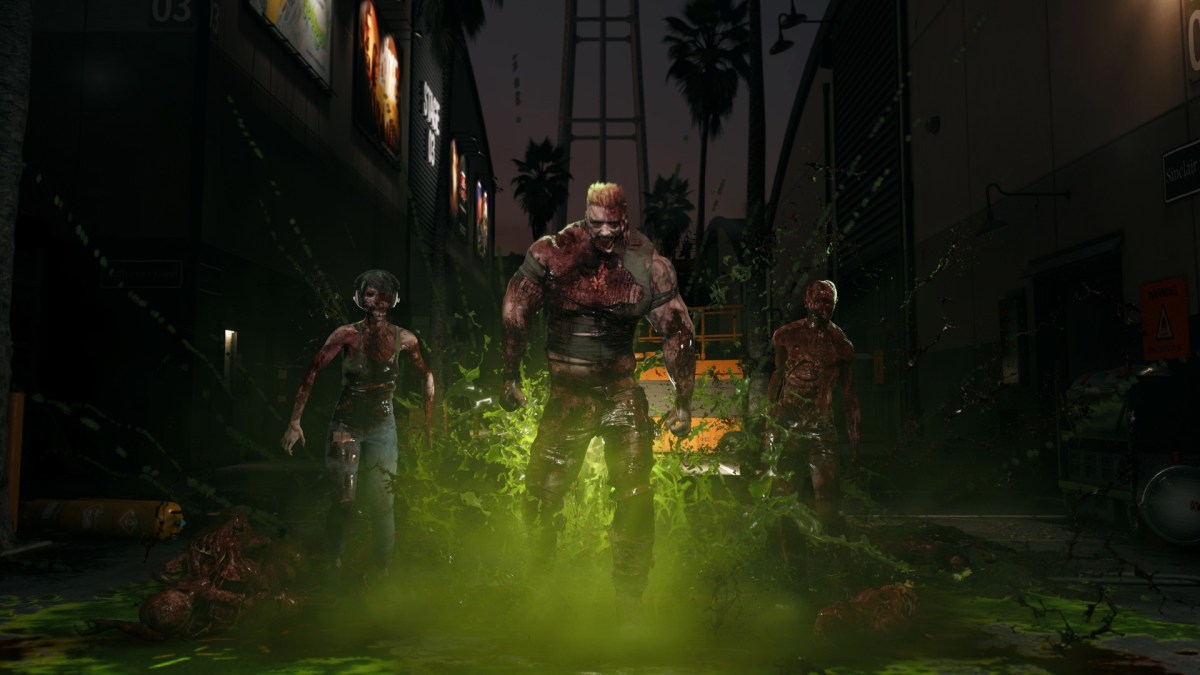 Will Dead Island 2 Have Crossplay - Three zombies walking through radioactive material.