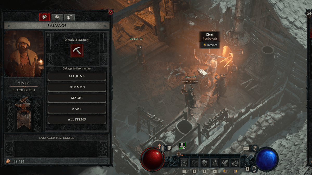Diablo 4 IV how to salvage upgrade gear empty inventory Blizzard