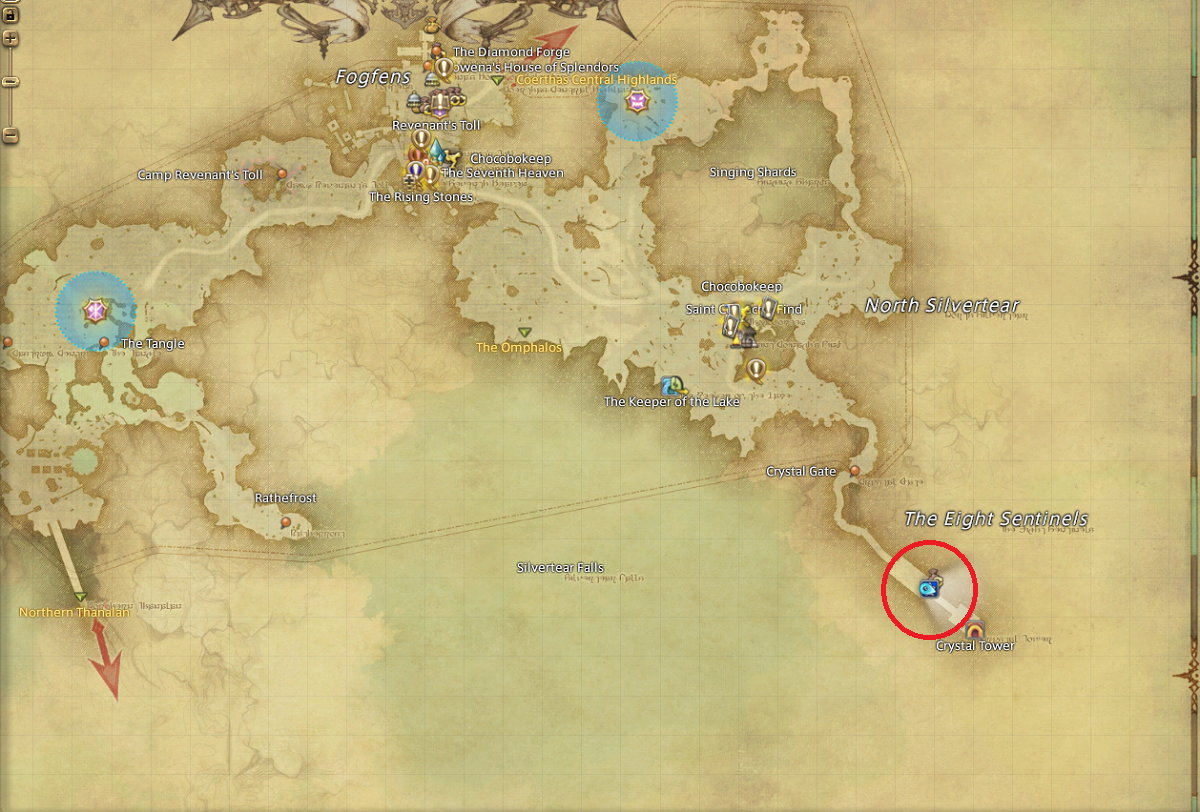 Location of the Eureka Orthos Dungeon in Final Fantasy XIV