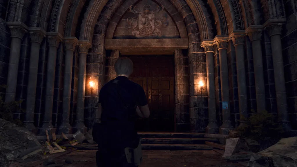 Resident Evil 4 remake blue medallions 3 castle gate note location