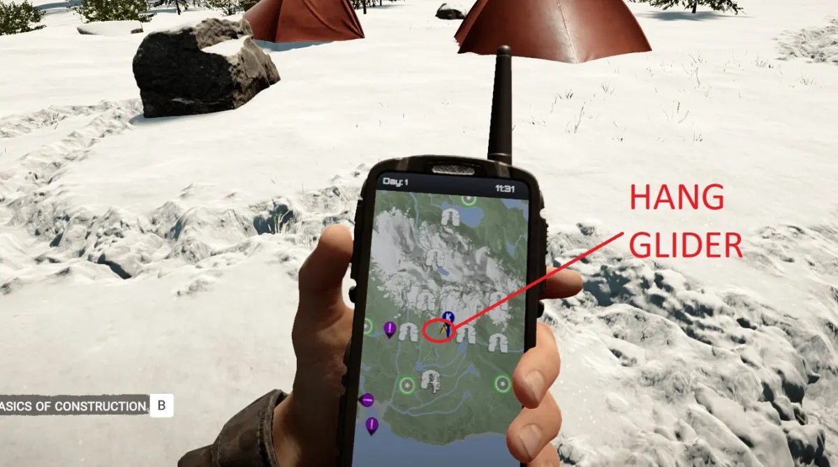 Where to find the hang glider in Sons of the Forest