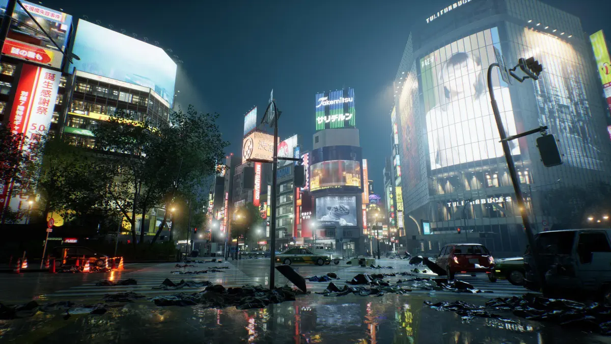 Is Ghostwire: Tokyo Open World? A screenshot of the in-game environment