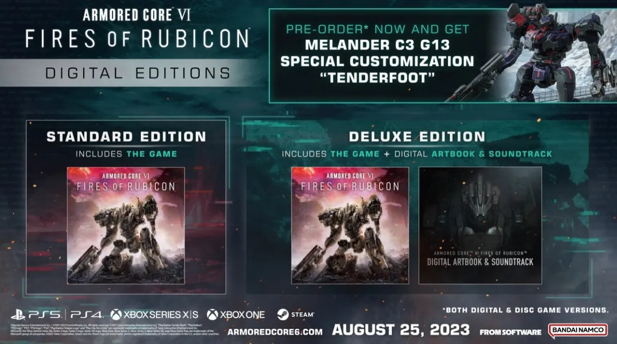 Bandai Namco & FromSoftware have revealed an Armored Core VI: Fires of Rubicon gameplay trailer with an August 2023 release date.