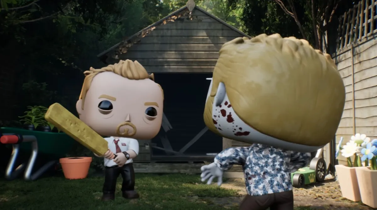Funko Fusion is a Pop figure video game that combines famous franchises like Shaun of the Dead & Back to the Future in a toy multiverse: The Thing, Shaun of the Dead, Back to the Future, Umbrella Academy, Jurassic World, Child’s Play 2, Battlestar Galactica, The Mummy, Masters of the Universe