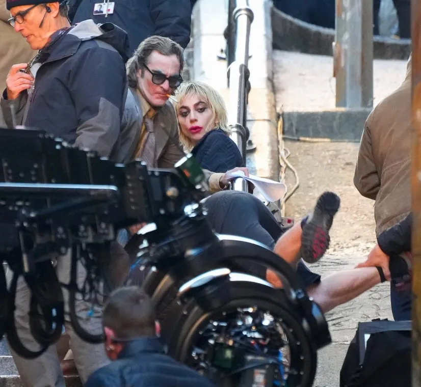 Joker 2 Behind-the-Scenes Images Show Lady Gaga & Joaquin Phoenix Dancing on Iconic Stairs
