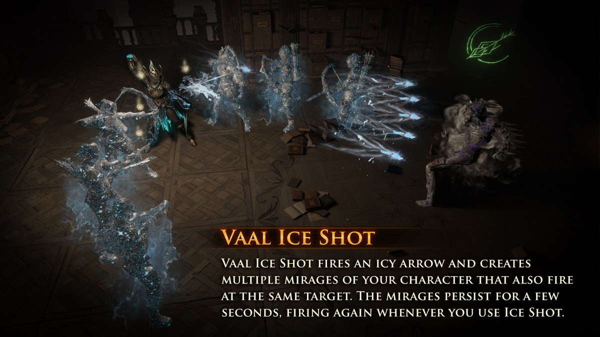 all nine new skills in Path of Exile Crucible explained guide - Vaal Absolution, Domination, Reap, Rejuvenation Totem, Animate Weapon, Arctic Armour, Ice Shot, Lightning Arrow, and Firestorm.