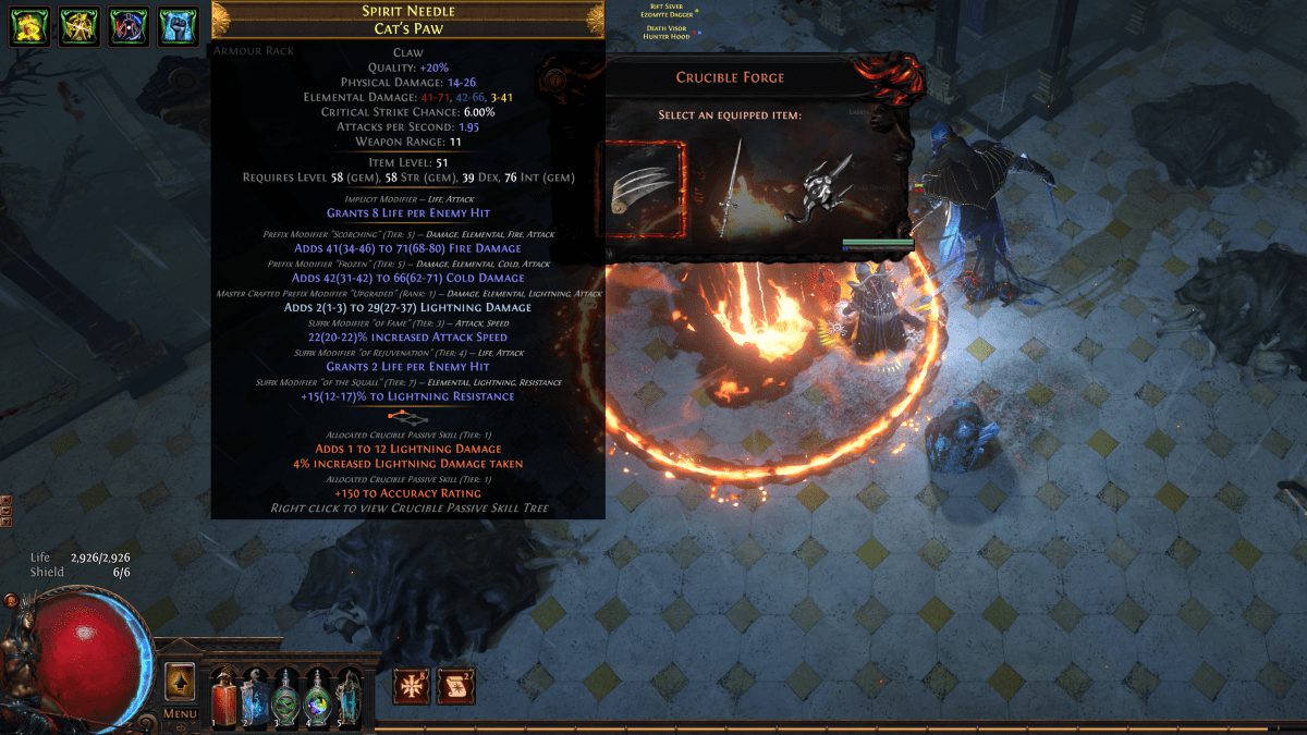 Path of Exile Crucible Starter Builds Claw Weapons