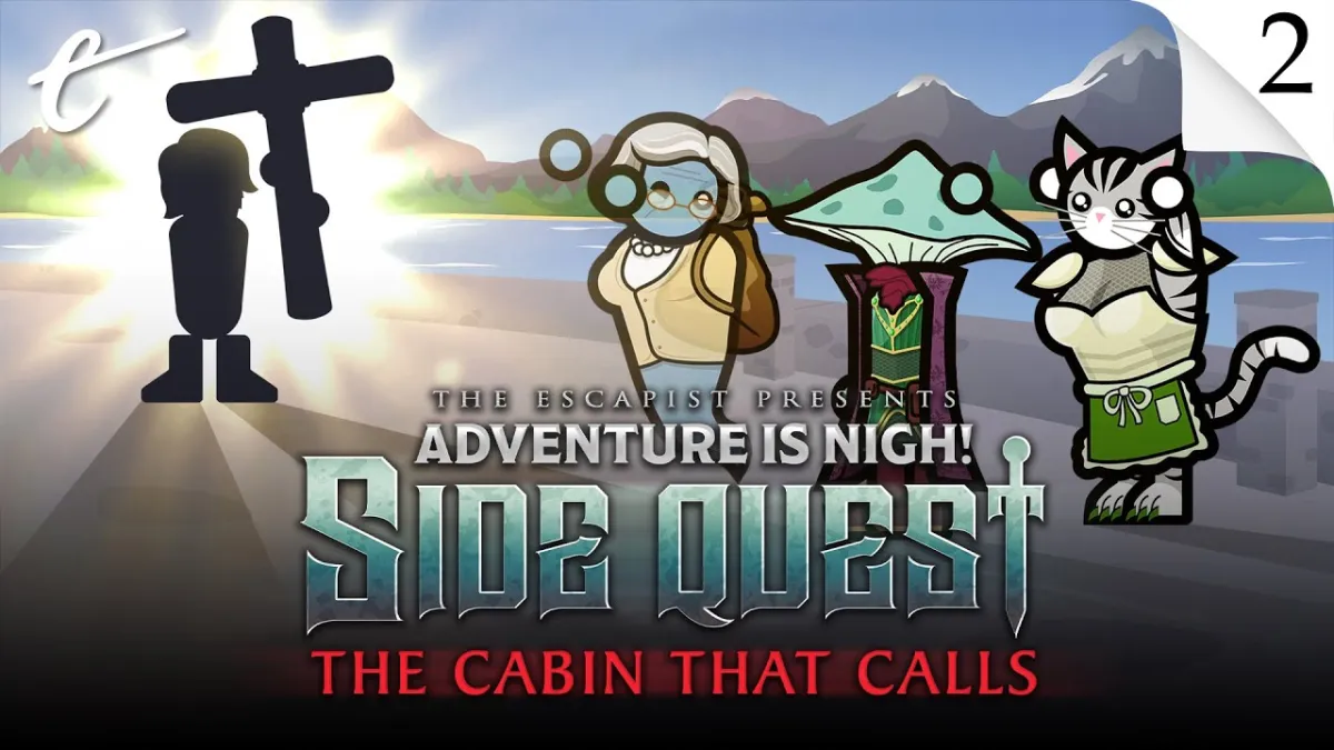 Adventure Is Nigh: Side Quest - The Cabin That Calls episode 2: Pay Rent or Repent, a creepy spinoff Escapist D&D campaign with DM Jack Packard and players Amy Campbell as Dabarella, Jesse Galena as Grinderbin, and JM8 as Susan. Awaken Realms Story Dice sponsor