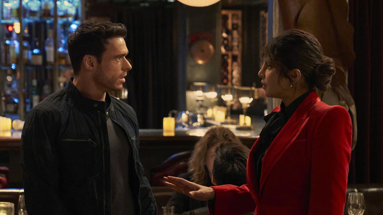 The Amazon spy series Citadel, executive produced by the Russo Brothers, comes prepackaged as a franchise in search of substance of any kind. Mason Kane (Richard Madden) and Nadia Sinh (Priyanka Chopra Jonas)