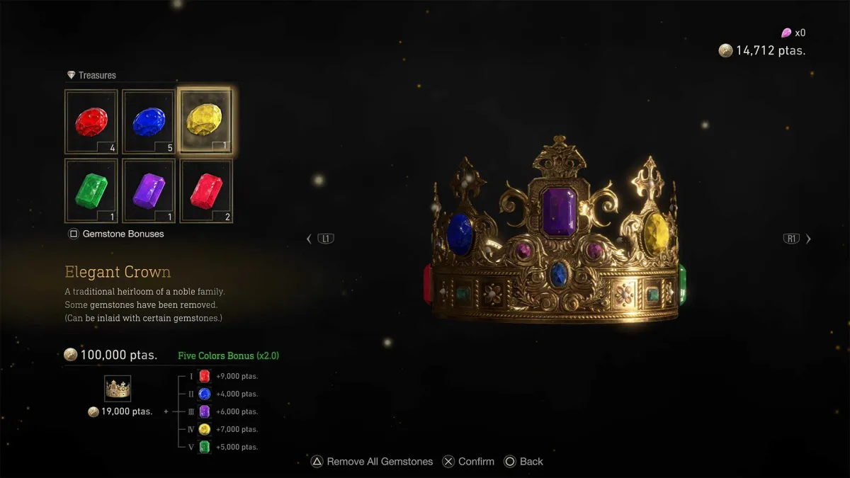 Here is everything you need to know about to sell a treasure for 100k / 100,000 pesetas in Resident Evil 4 remake to earn an achievement, Astute Appraiser, with Elegant Crown