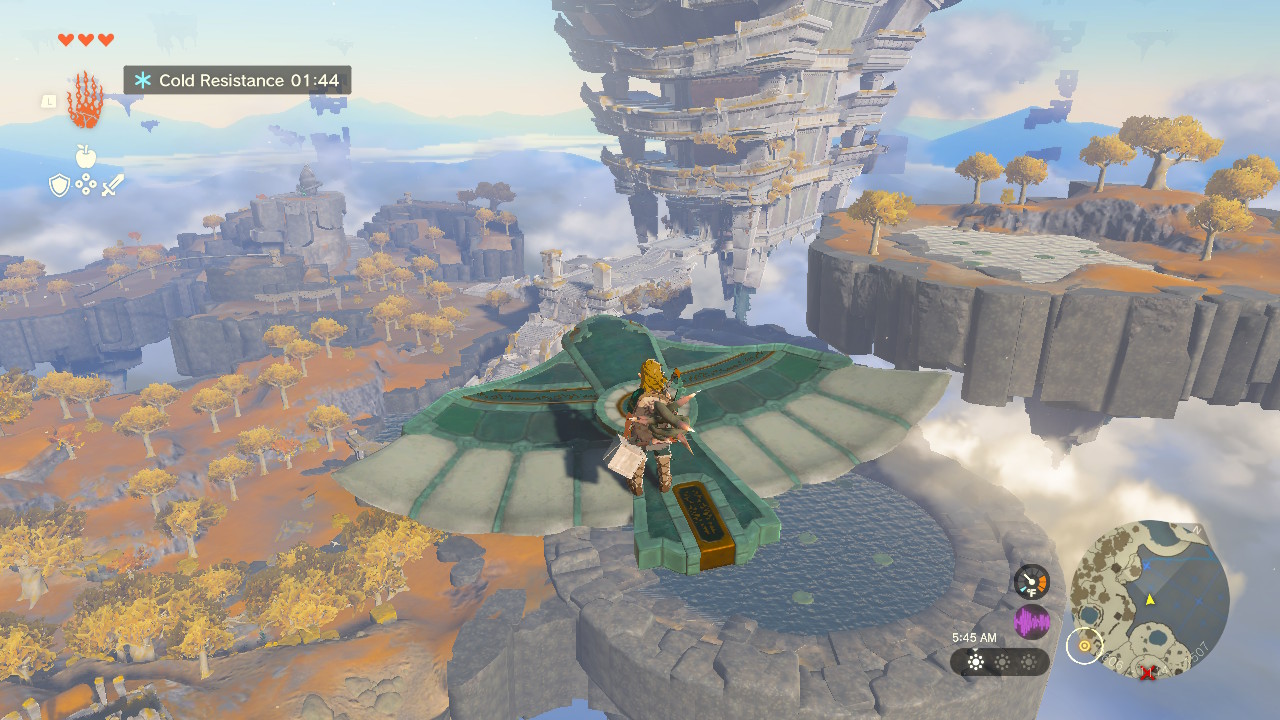 how to use control the Zonai Wing glider to glide and fly in The Legend of Zelda: Tears of the Kingdom after Gutanbac Shrine