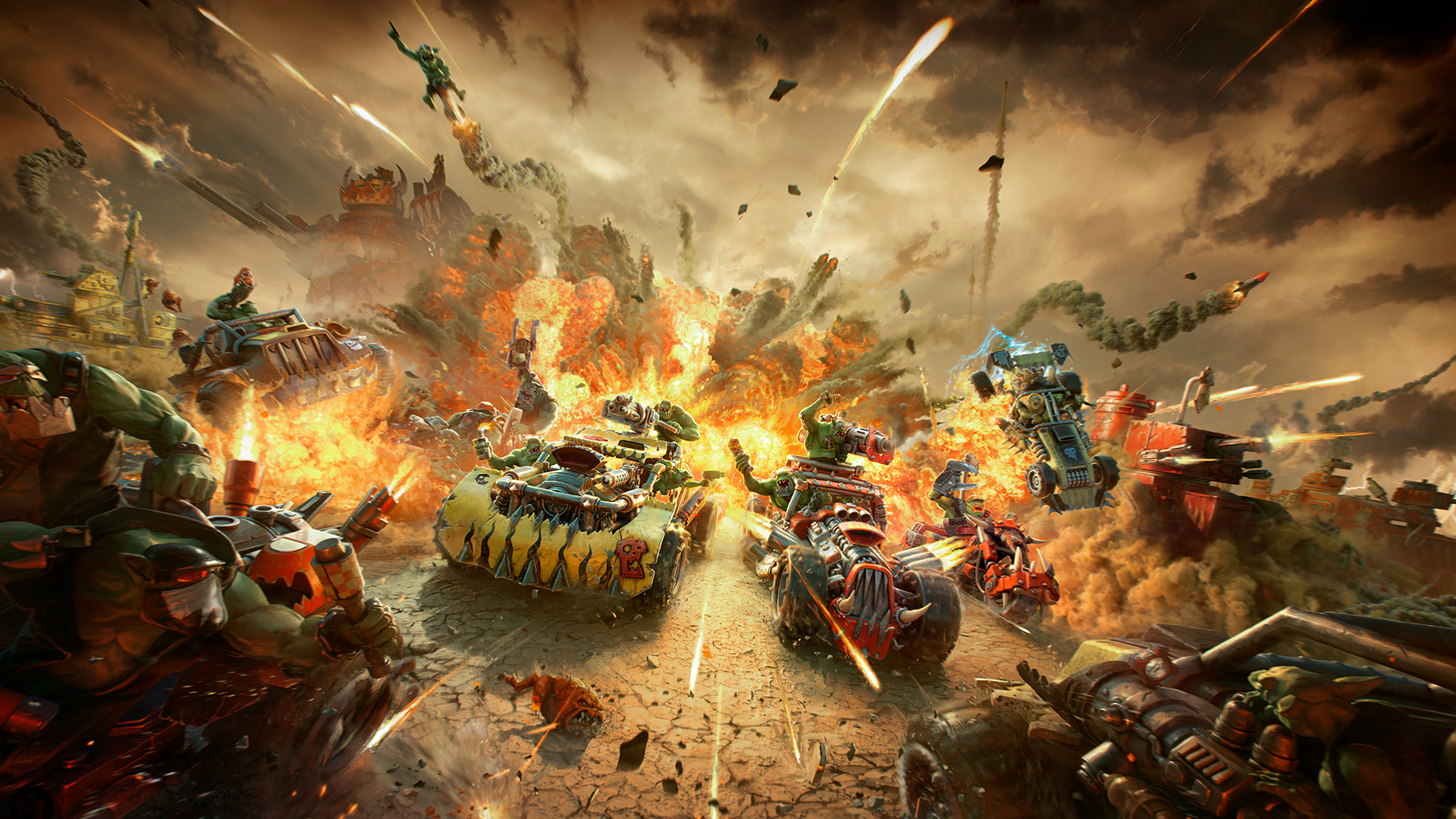 Plaion & Caged Element reveal free-to-play high-Orktane combat racer Warhammer 40,000: Speed Freeks for PC via Steam, alpha test live now.