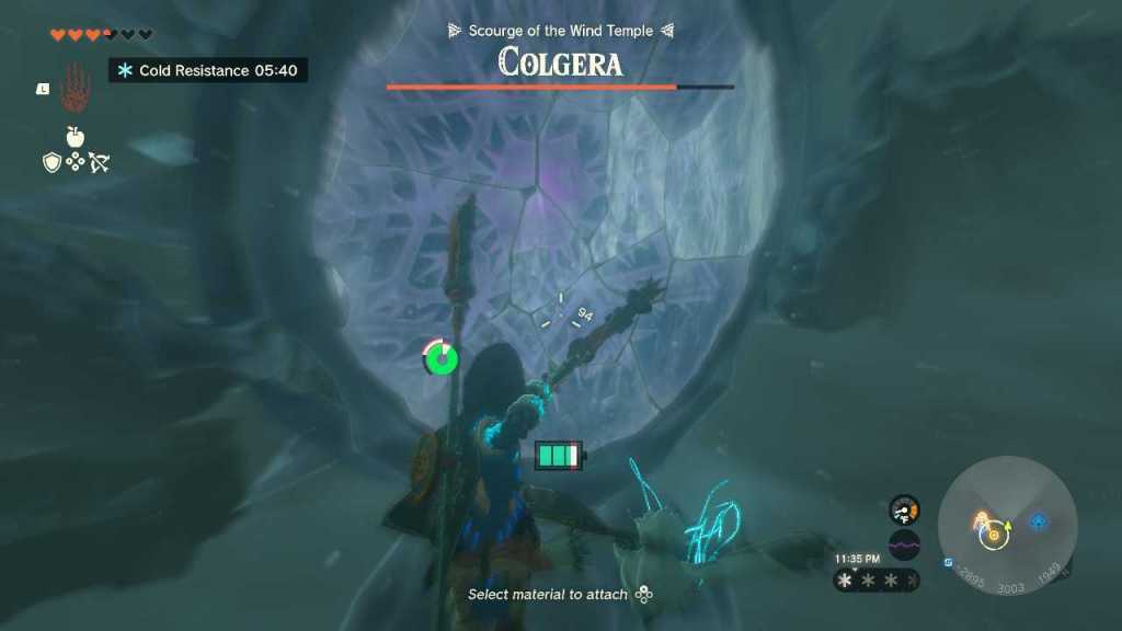 The Legend of Zelda Tears of the Kingdom derrota el punto débil del jefe del templo del viento de Colgera