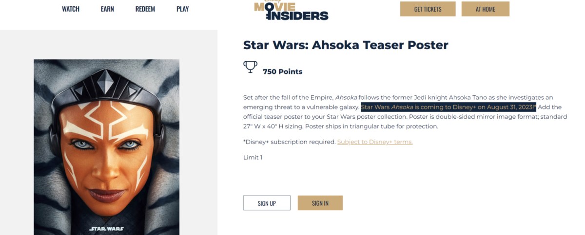 Star Wars Ahsoka release date leak August 31, 2023 Disney+