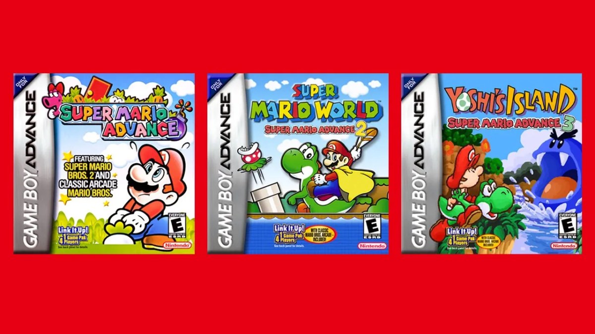 Game Boy Advance GBA games Super Mario Advance, Super Mario World: Super Mario Advance 2, and Yoshi’s Island: Super Mario Advance 3 join Nintendo Switch Online + Expansion Pack on May 26, 2023 release date.