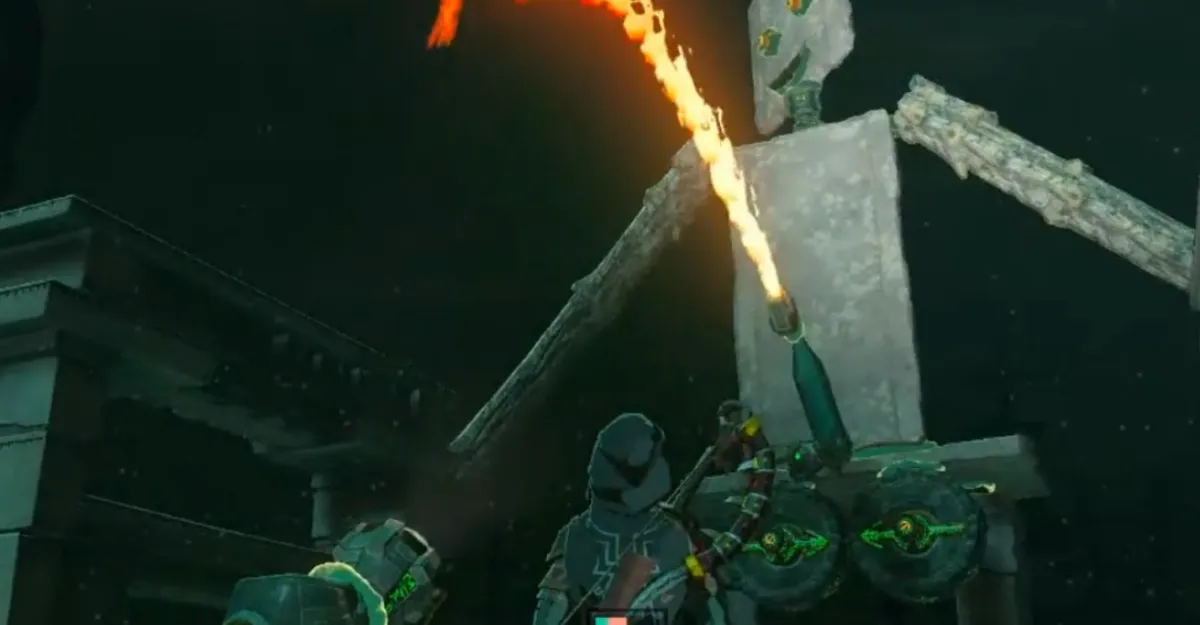 The Legend of Zelda: Tears of the Kingdom fire flamethrower penis funny viral video clip player made construction