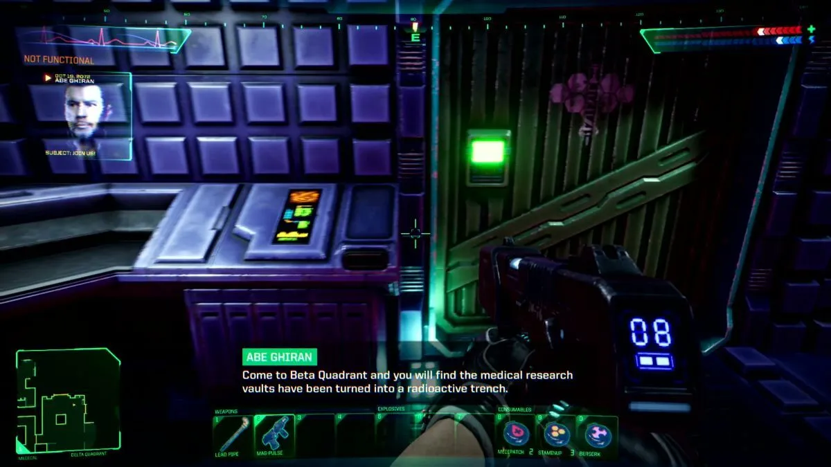 Here is exactly where to find and how to actually get the pulse rifle in the System Shock remake, to get a real gun to shoot enemies.
