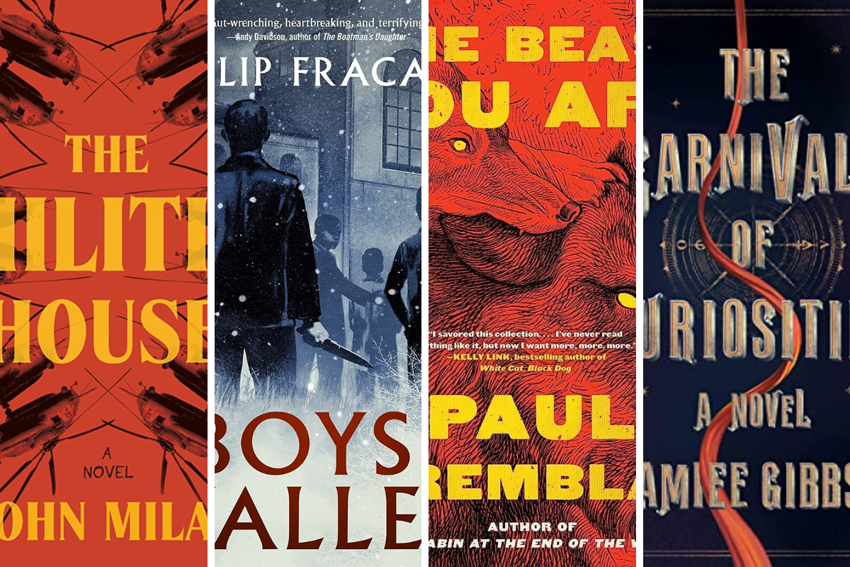 best new horror books July 2023 - The Carnivale of Curiosities - Amiee Gibbs Boys in the Valley - Philip Fracassi Burn the Negative - Josh Winning The Beast You Are - Paul Tremblay The Militia House John Milas