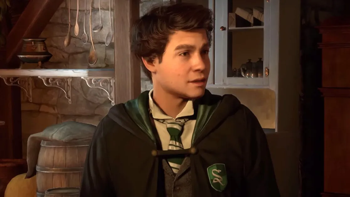 Sebastian in Hogwarts Legacy. This image is part of an article about should you turn in Sebastian in Hogwarts Legacy.