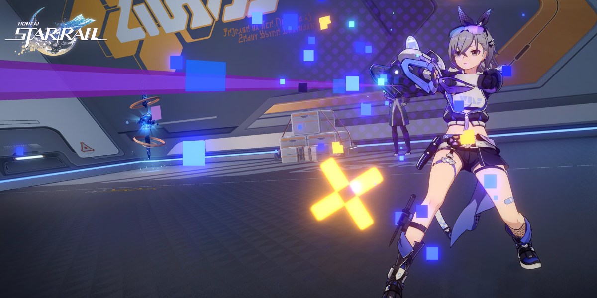 An image showing Silver Wolf using her abilities. She's in a digital style arena with some crates visible in the background. The article which this image is in is about the various rankings of Honkai: Star Rail characters and where they fall in a tier list.