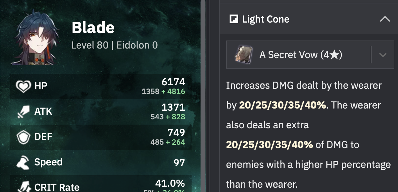 Best Blade Build Light Cone