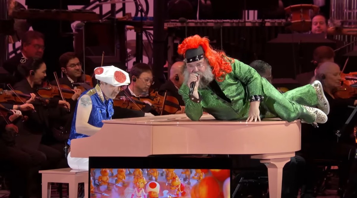 Watch an official live concert video performance of Peaches by Jack Black and as made famous by The Super Mario Bros. Movie.