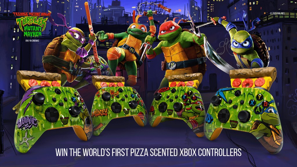 Microsoft Xbox TMNT Teenage Mutant Ninja Turtles controller controllers that smell like pizza