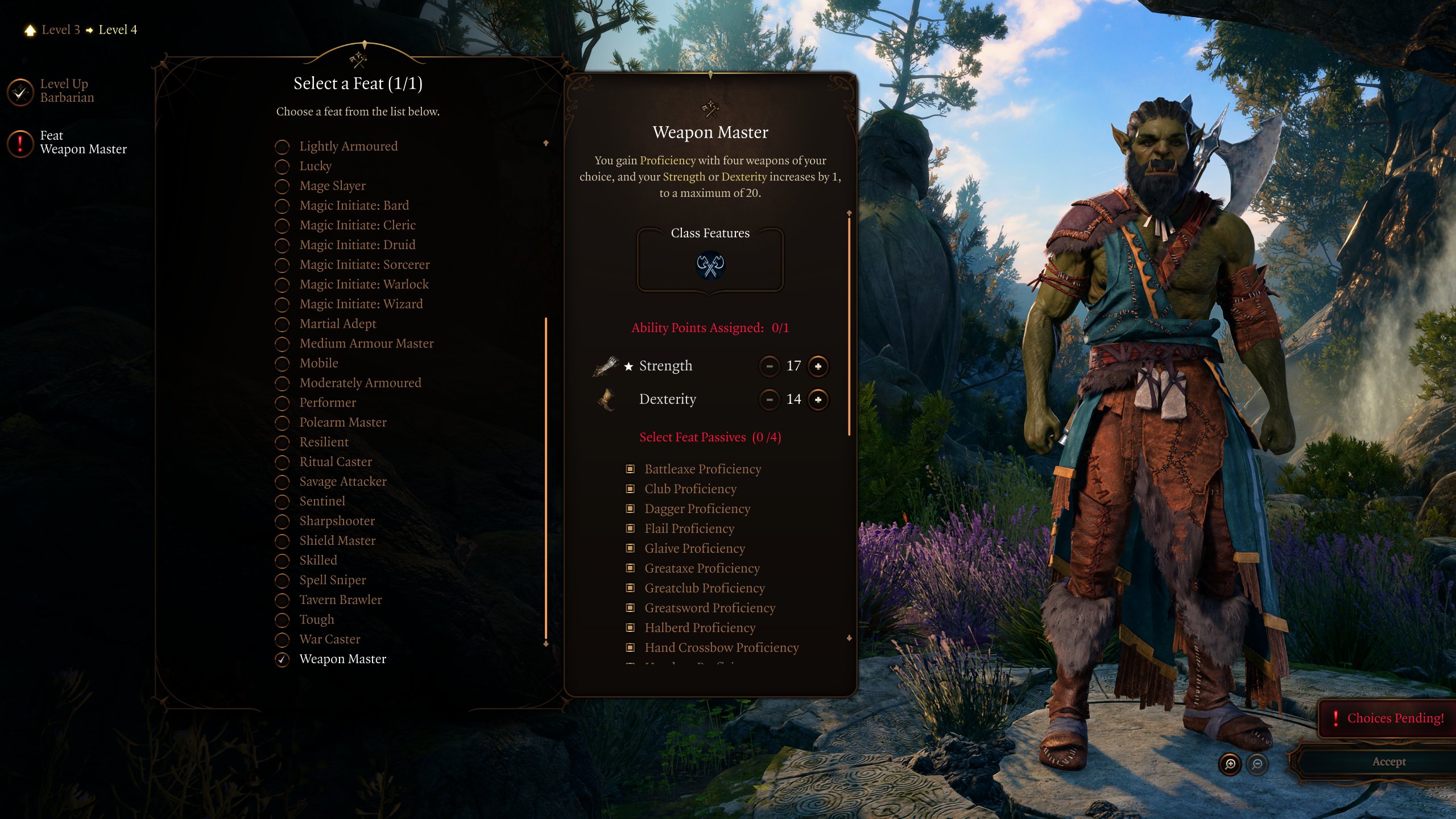 Berserker barb Weapon master BG3