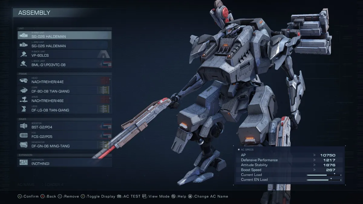 Best early game build for Chapter 1 of Armored Core 6.