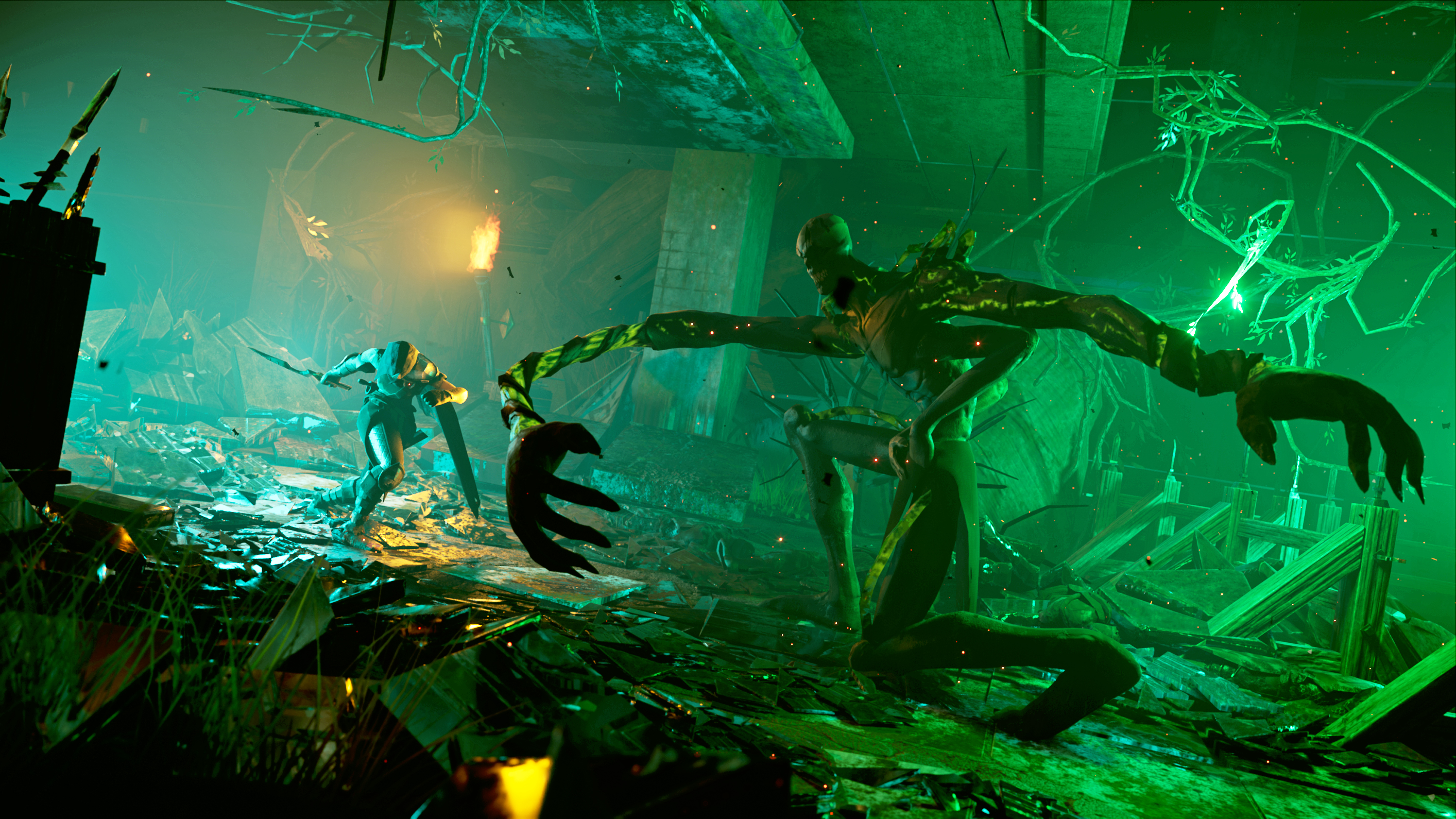 Deathbound Trailer Reveals Techno-Medieval Soulslike for PC