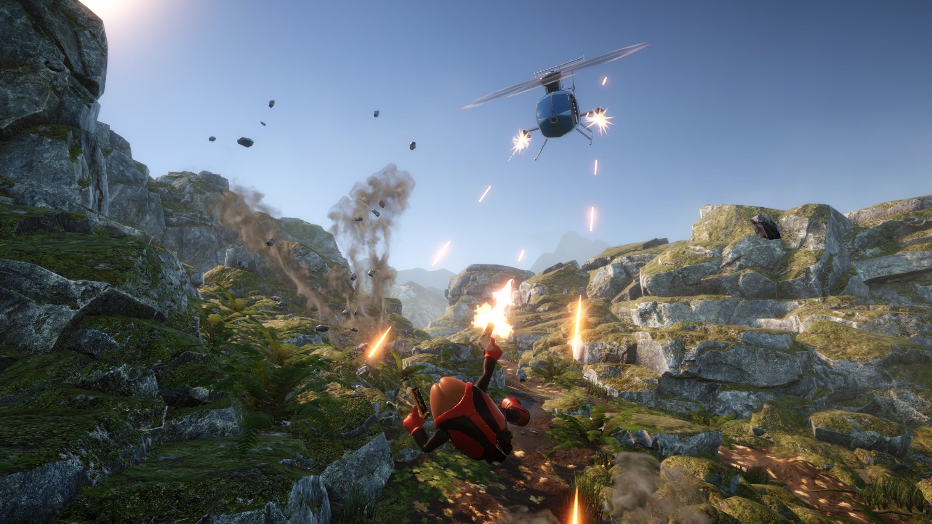 Killer Bean fights against a helicopter. The game has today received its first trailer.