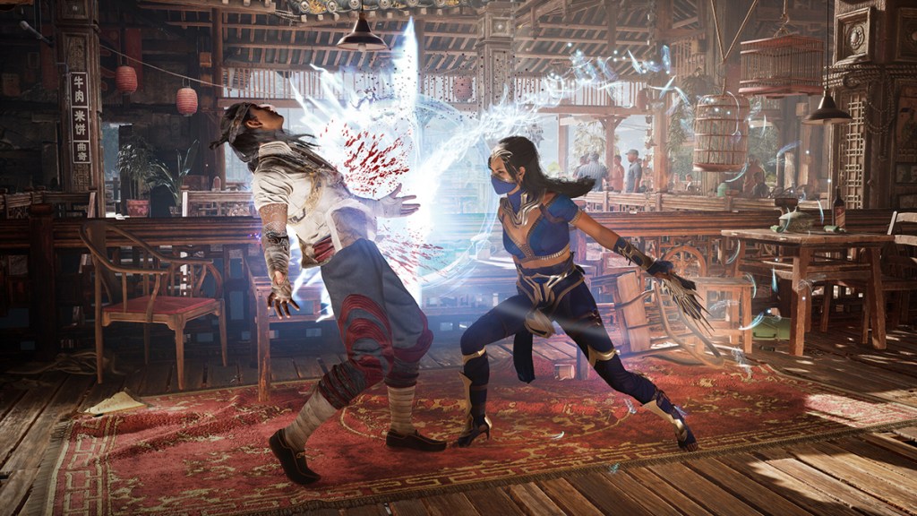 Liu Kang y Kitana en Mortal Kombat 1.