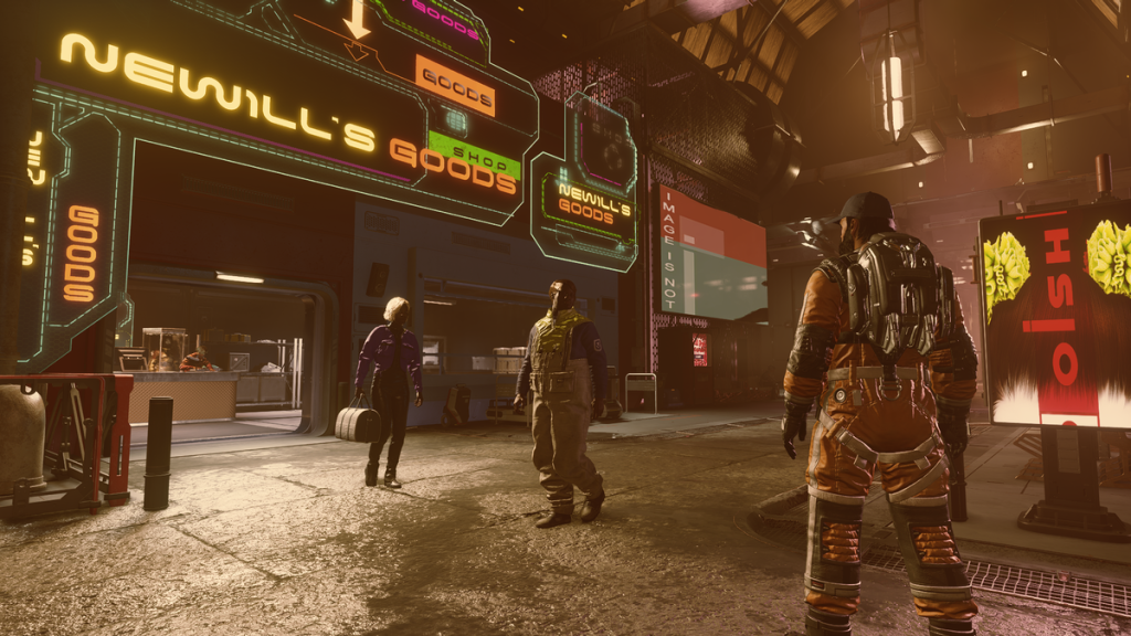 The streets of Neon in Starfield.