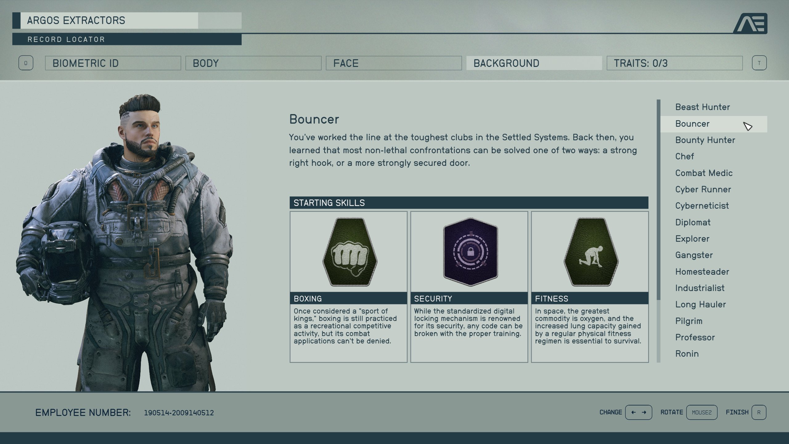 The best skills and traits for the Bouncer background in Starfield.