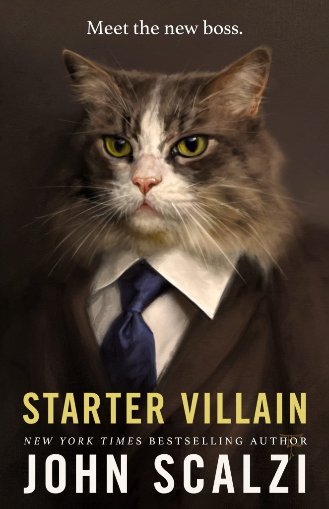 Cover for Starter Villain, by John Scalzi, as part of The Escapist's best fantasy books releasing in September 2023 article.