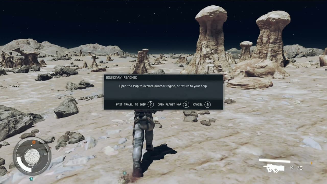 Starfield: Can you walk across a whole planet or are there invisible walls?
