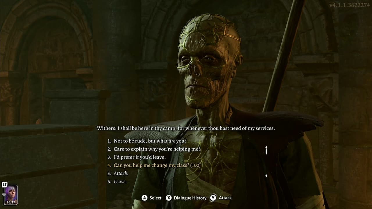 Want to respec your Baldur's Gate 3 BG3 companions? Here's how to do it with the help of an NPC called Withers.
