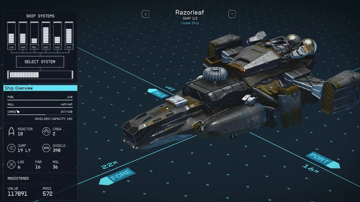 The Razorleaf ship in Starfield