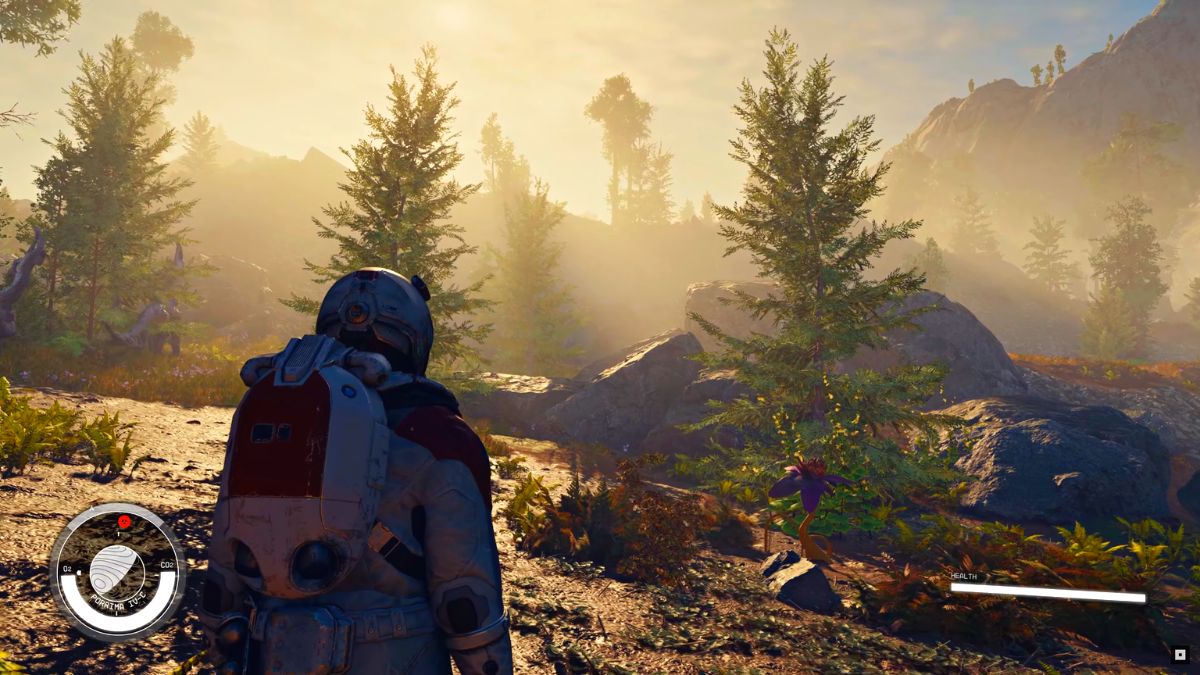 A player exploring a planet in Starfield