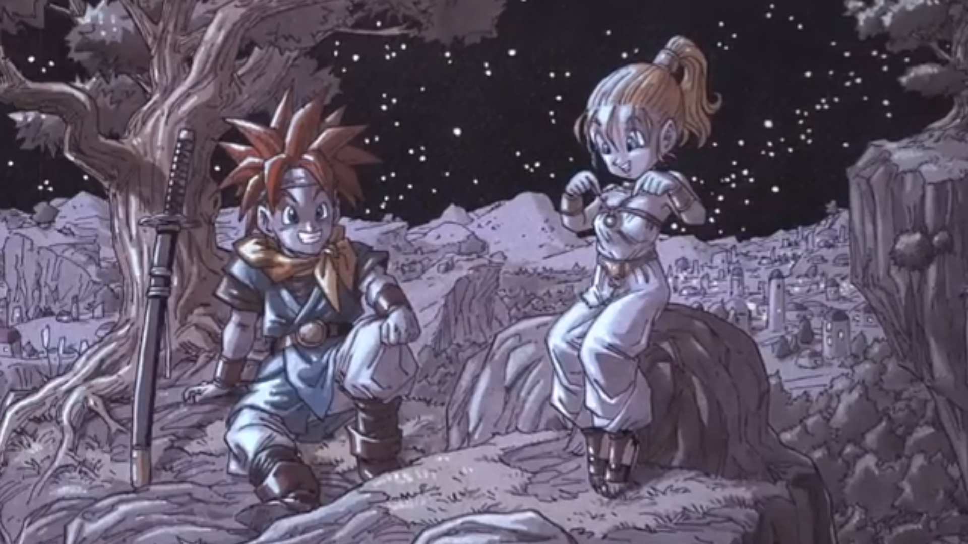 chrono and marle spending time beneath a sea of stars