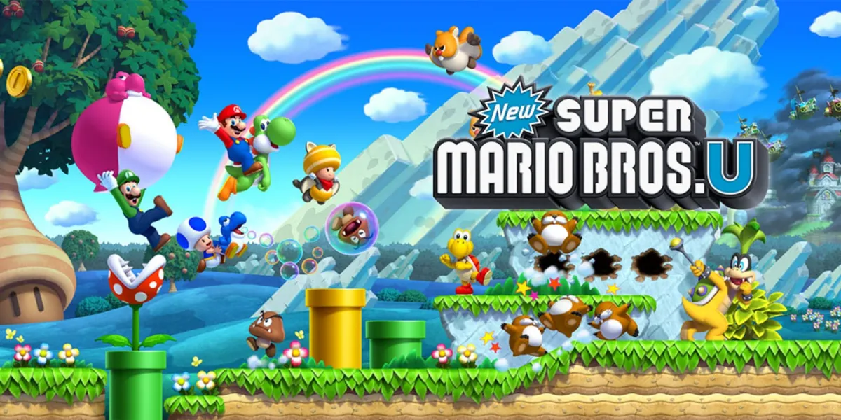 new super mario bros u header as part of an article explaining why mario is better but sonic is more fun.