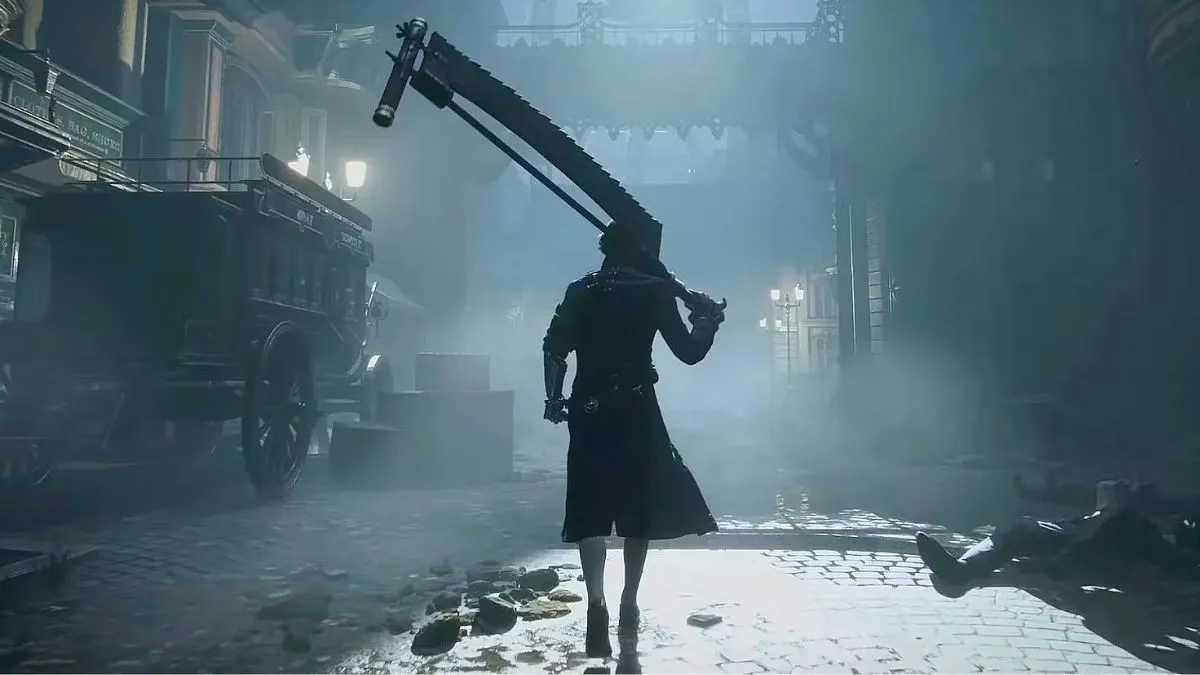 Pinocchio with a massive sword in Lies of P