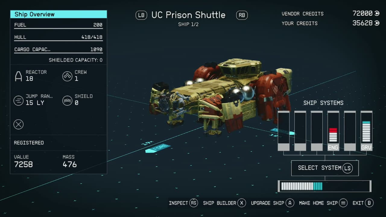 A Starfield Prison Shuttle. But can you have multiple ships?