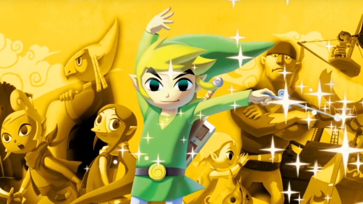 toon link from the legend of zelda the wind waker hd waving his wand
