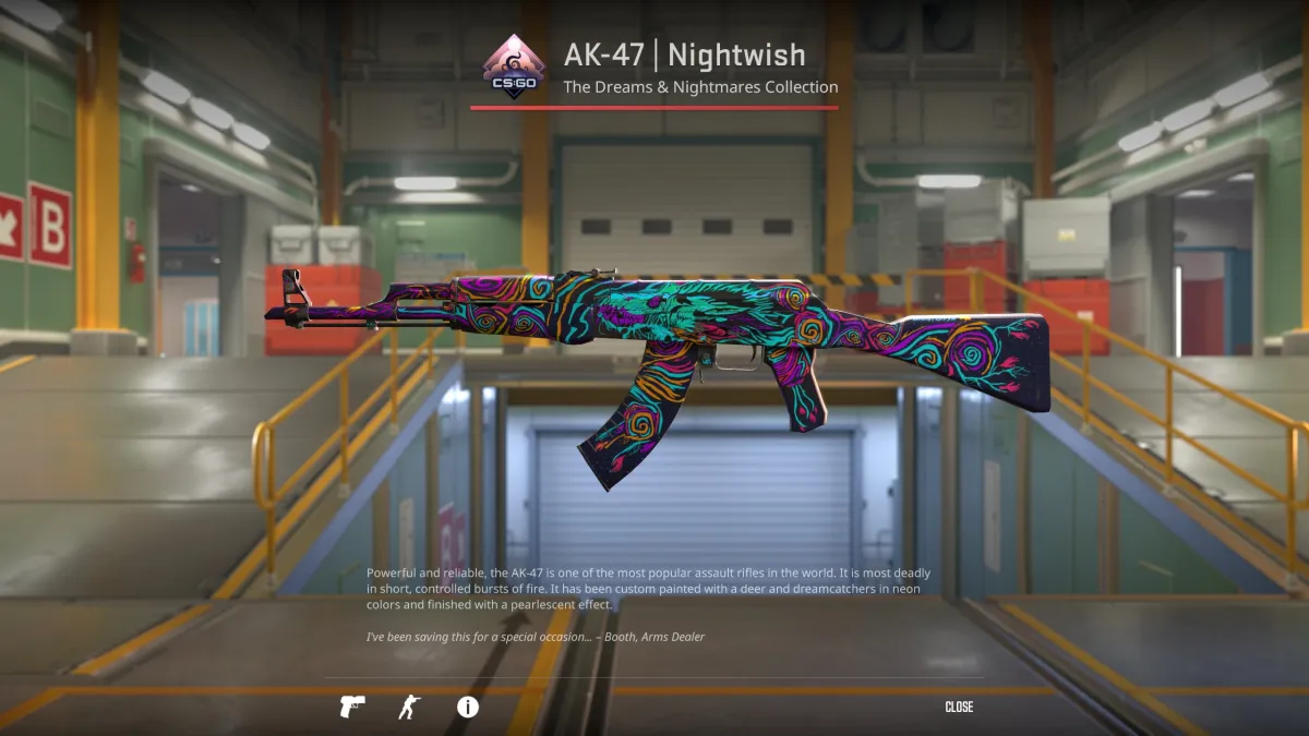 An image of the AK-47 Nightwish skin in Counter-Strike 2 (CS2) as part of a list ranking the skins for the weapon.