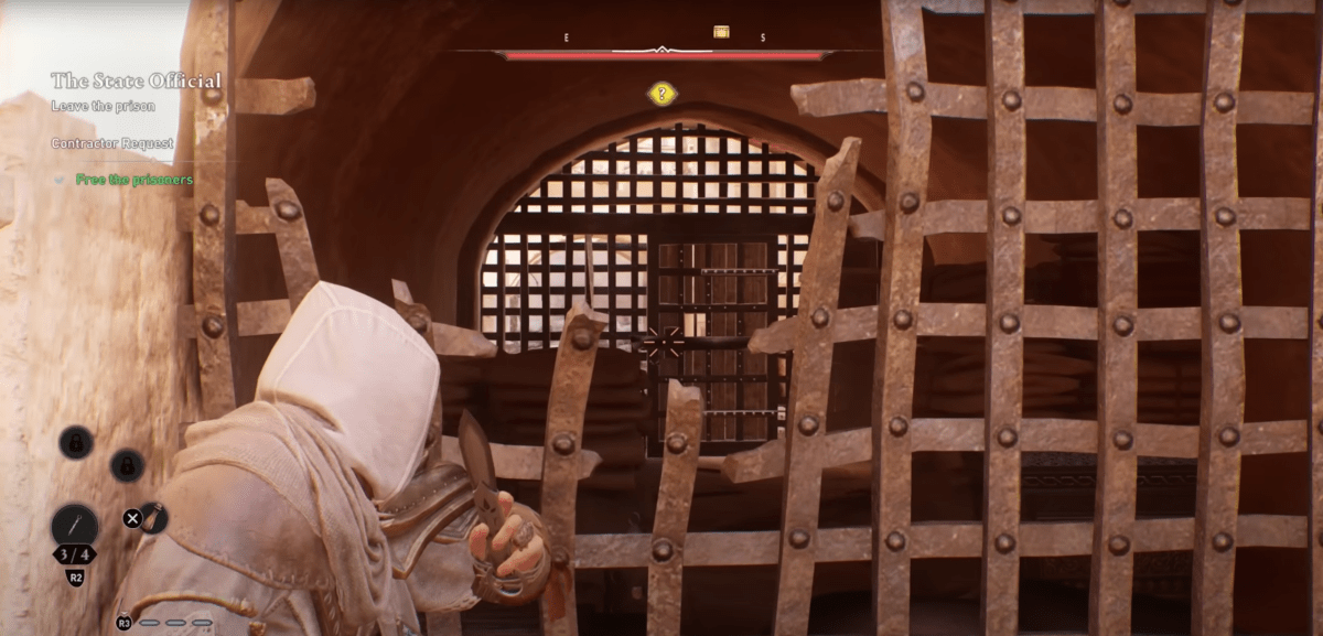 Image from Assassin's Creed Mirage showing a way to open a door from the other side as part of an article on getting past barred doors in AC Mirage.