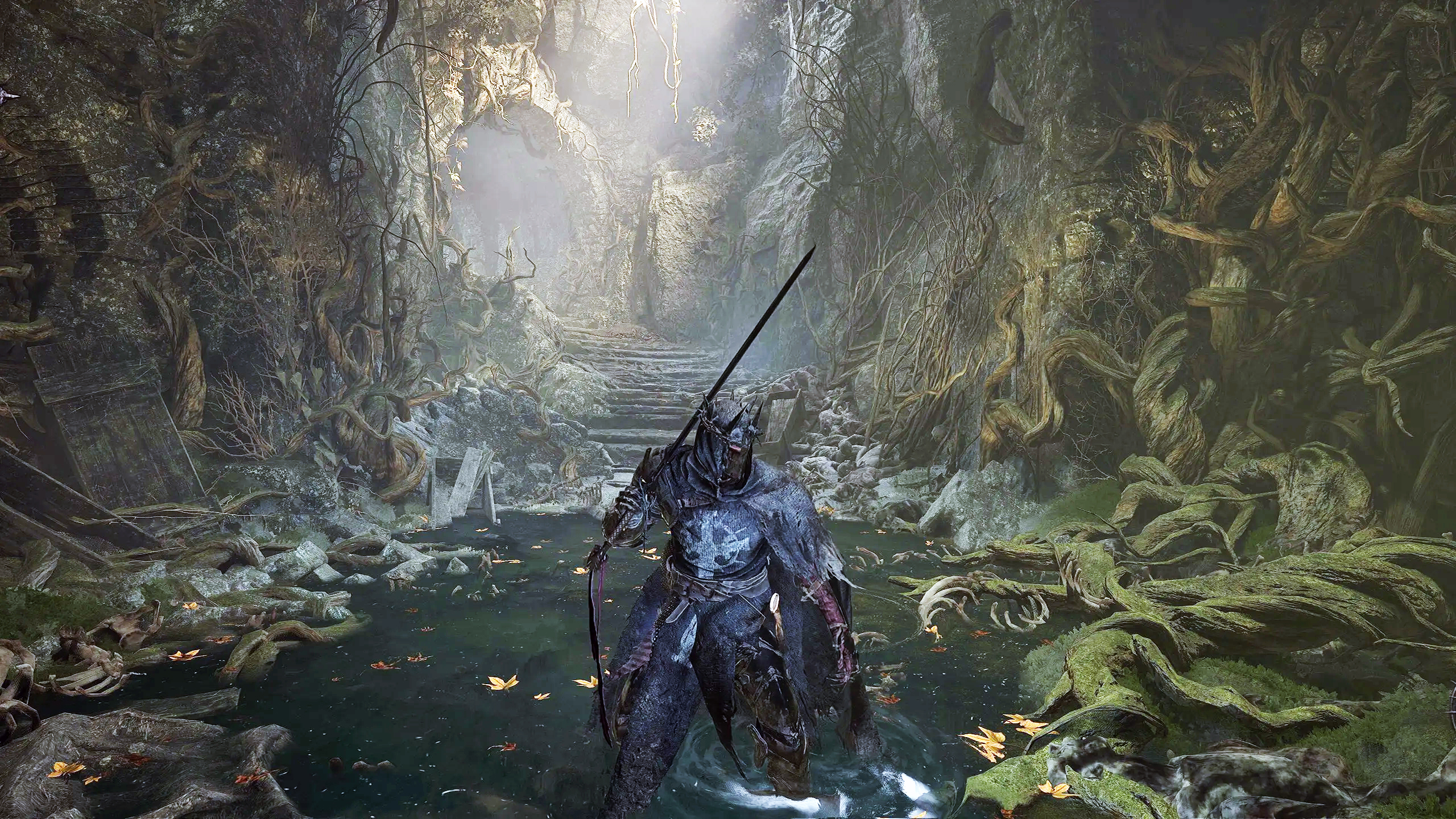 An image of the Dark Crusader class in Lords of the Fallen as part of an article on whether it's worth buying and/or paying for the class.