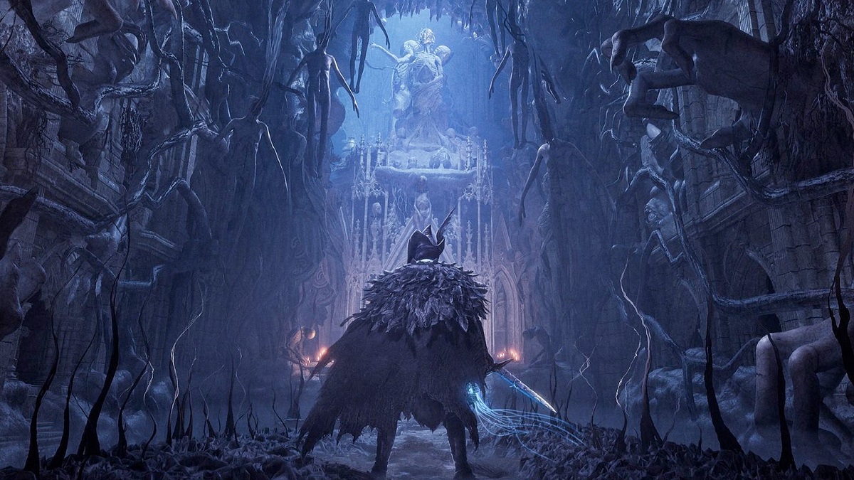 Knight standing in the Umbral realm in Lords of the Fallen.