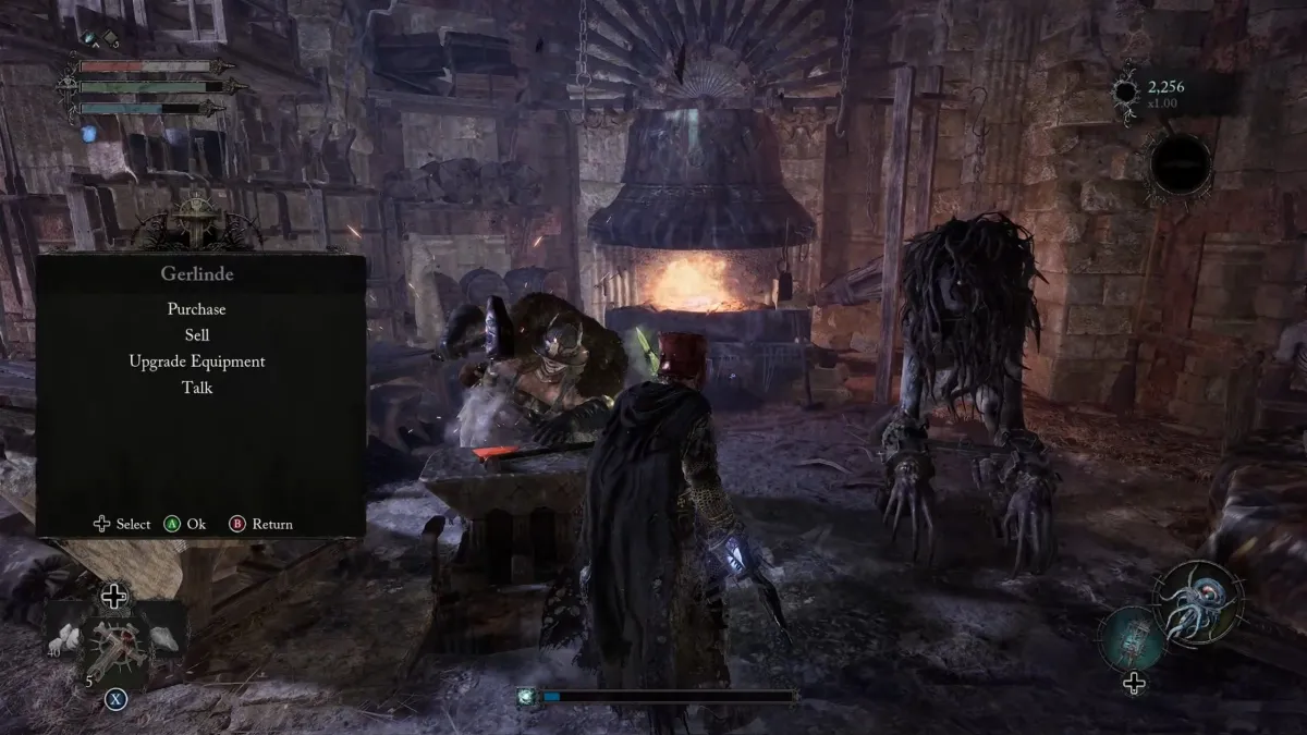 Image from Lords of the Fallen showing Gerlinde the Blacksmith.